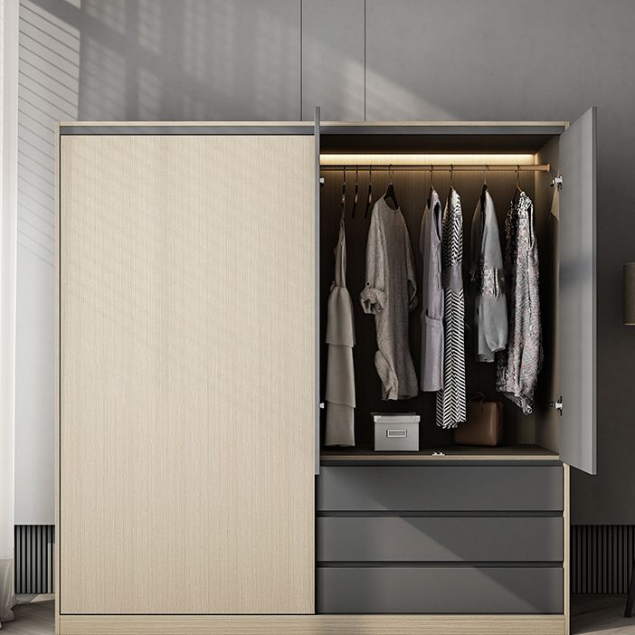 Gemanipuleerde houten garderobe armoire moderne schuifdeur garderobe