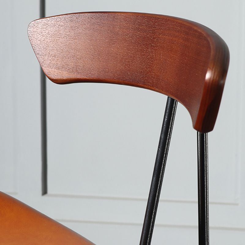 Modern Armless Backrest Counter Stool Iron Milk Tea Shop Bar Stool with Cushion and Pedal Clearhalo 'Bar Furniture' 'Bar Stools' 'bar_stools' 'furn' 'furn_bar_stools' 'furniture_bar_stools' 'Kitchen & Dining Furniture' 'kitchen&dining_furn' 'kitchen' 'kitchen_furn' Furniture' 1200x1200_f7a8a6df-98ec-40c0-9f98-d369c3109184