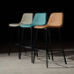 Industrial Metal Barstool Leather Low Back Stool with Cushion
