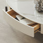 Glam Coffee Cocktail Table with Storage Drawer and 4 Iron Legs Clearhalo 'Coffee & Accent Tables' 'Coffee Tables' 'coffee_tables' 'furn' 'furn_coffee_tables' 'Furniture' 'Living Room Furniture' 1200x1200_f7aa5871-18fd-4cf2-a4f8-d877f900be35