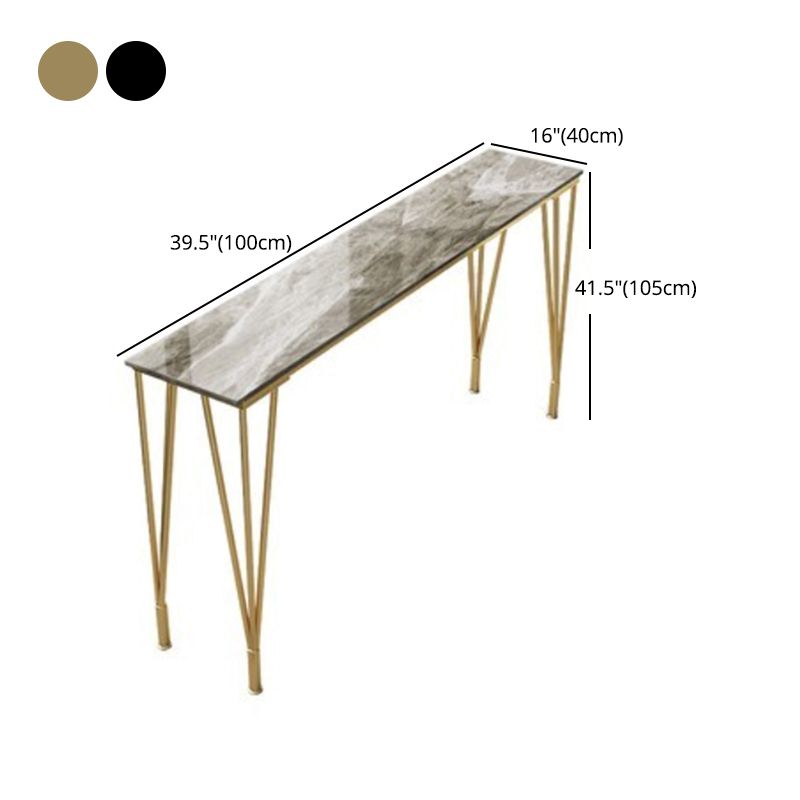 Stone Bar Dining Table Modern Rectangle Bar Table with 4 Legs Base for Dining Room Clearhalo 'Bar Furniture' 'Bar Tables' 'bar_tables' 'furn' 'furn_bar_tables' 'Furniture' 'furniture_bar_tables' 'Kitchen & Dining Furniture' 1200x1200_f7aabcc7-0896-4c00-9dea-aca2aff3ab90