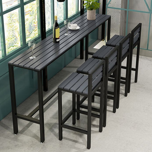 Industrial 1/5/9 Pieces Bar Table Set Wood Counter Table with High Stools for Bar Clearhalo 'Bar Furniture' 'furn' 'furn_home_bar_bar_sets' 'Furniture' 'Home Bars & Bar Sets' 'home_bar_bar_sets' 'Kitchen & Dining Furniture' 1200x1200_f7ac3474-bbca-44ca-b55e-31f74ffd4854