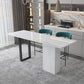 White Stone Rectangle Bar Wine Table Double Pedestal Living Room Bar Dining Table Clearhalo 'Bar Furniture' 'Bar Tables' 'bar_tables' 'furn' 'furn_bar_tables' 'Furniture' 'furniture_bar_tables' 'Kitchen & Dining Furniture' 1200x1200_f7ac6dd0-7bce-4158-b8fc-b8f8bf0256c0