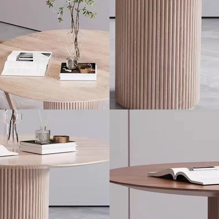 Solid Wood Dining Table Contemporary Dining Site Table with Pedestal Base Clearhalo 'Dining Tables & Seating' 'Dining Tables' 'dining_table' 'furn' 'furn_dining_table' 'Furniture' 'Kitchen & Dining Furniture' 1200x1200_f7ad0e24-bda7-4799-ae5a-3b429cc885c0