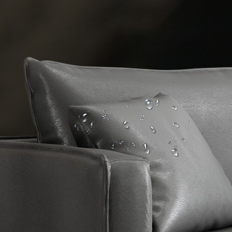 Minimalistischer 3-Sitzer-Kunstleder-Sofa-Sofa lose Rückensofa