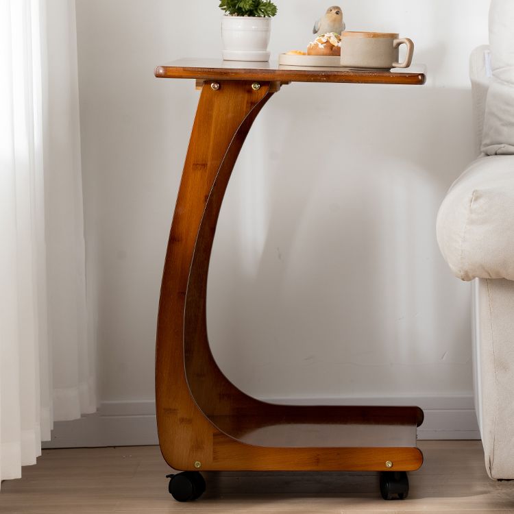 Modern Brown Side Table Rectangular C Table with Shelf for Living Room Clearhalo 'Coffee & Accent Tables' 'End & Side Tables' 'end_side_tables' 'furn' 'furn_end_side_tables' 'Furniture' 'Living Room Furniture' 1200x1200_f7ae2f8b-2011-452b-9ed4-ed211c3fd0e9