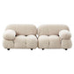 Tufted Cream 2-3-Seater Sofa Contemporary Pillow Top Arm Sofa