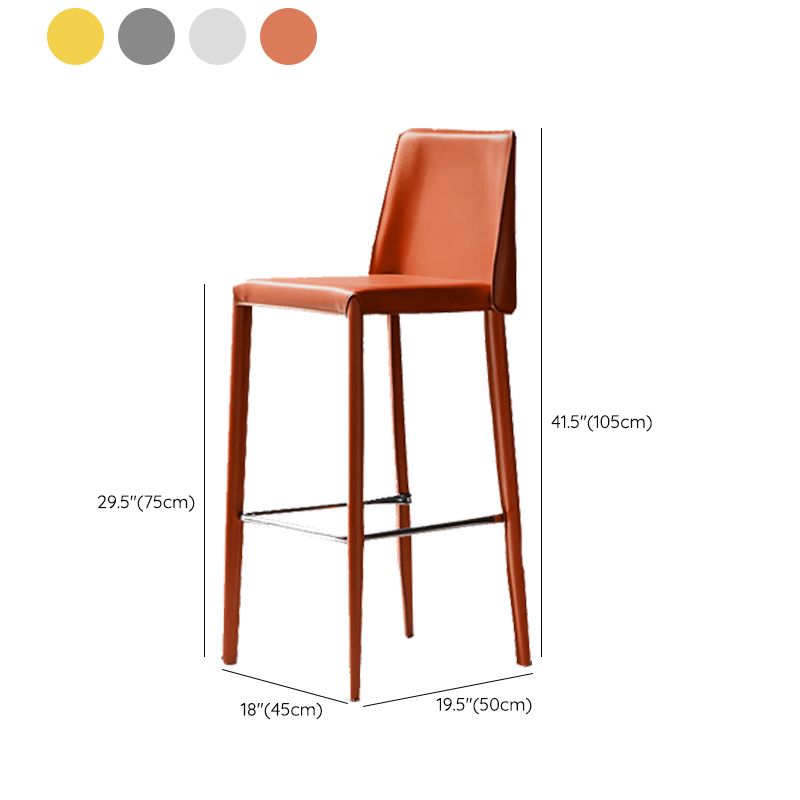 Modern Bar Stool Leather Backrest Counter Stool for Living Room Clearhalo 'Bar Furniture' 'Bar Stools' 'bar_stools' 'furn' 'furn_bar_stools' 'Furniture' 'Kitchen & Dining Furniture' 1200x1200_f7af68fc-c5f8-4a0b-8d7b-c13c16fab104