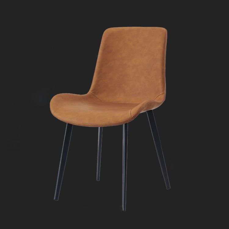 Metal Leather Industrial Dining Chairs Solid Back Dining Room Chairs (Set of 2) Clearhalo ' kitchen&dining_furn' 'Dining Chairs' 'Dining Tables & Seating' 'dining_chair' 'furn' 'furn_dining_chair' 'Furniture' 'furniture_dining_chair' 'Kitchen & Dining Furniture' 'kitchen' 1200x1200_f7b00f7f-5097-4c73-a70b-004b64e140ab