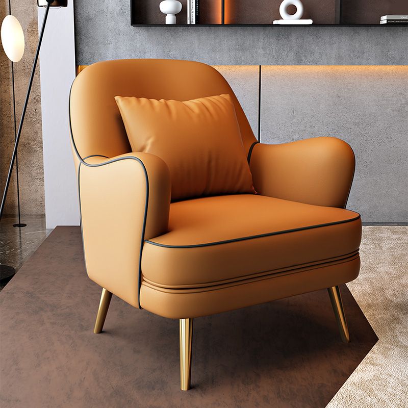 Contemporary Pillow Back Chair Recessed Arms Pillow Back ArmChair Clearhalo 'Accent Chairs' 'accent_chairs' 'Chairs & Seating' 'furn' 'furn_accent_chairs' 'Furniture' 'Living Room Furniture' 1200x1200_f7b01a56-4225-4400-8b3f-b51a62615481