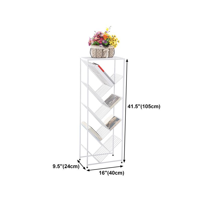 Modern Style Metal Bookcase White Open Bookshelf for Living Room Clearhalo 'Bookcases' 'furn' 'furn_bookcases' 'Furniture' 'Office Furniture' 1200x1200_f7b1b7cb-6b28-48ec-ba4d-ef84ce1c1d2f