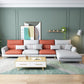 Flared Arm Sectional Sofa Modern 4-seater Fabric Sectional in Grey Clearhalo 'furn' 'furn_sectionals' 'Furniture' 'Living Room Furniture' 'Sectionals' 1200x1200_f7b201cd-3e81-4697-a9db-8a64d14ad664