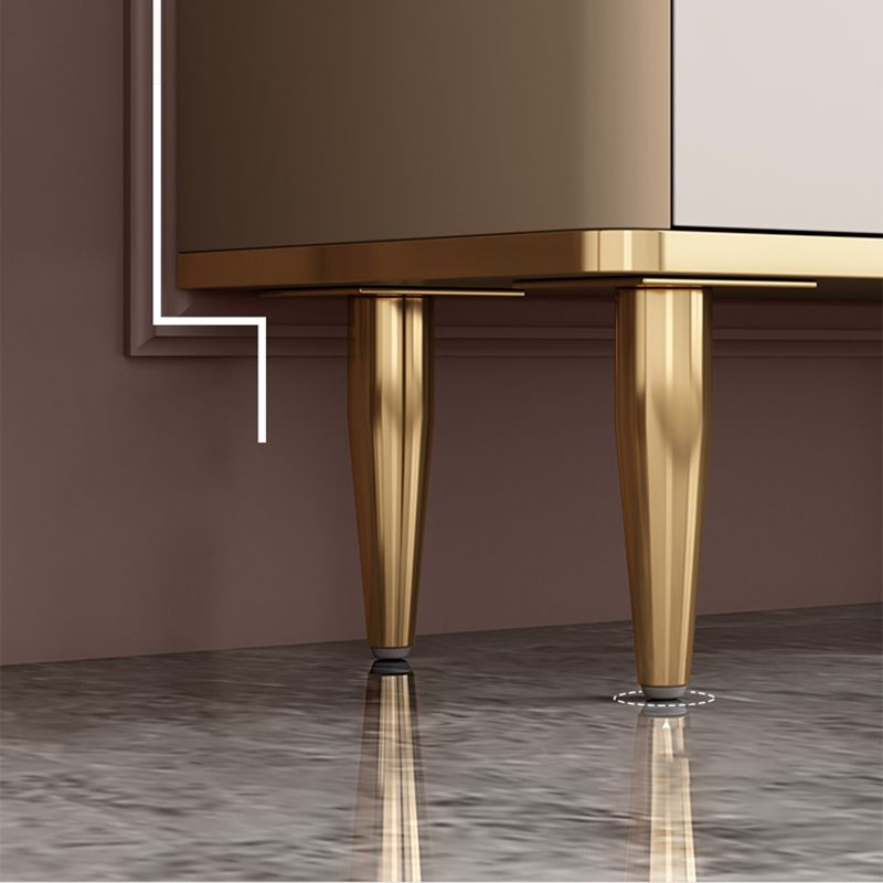 Glam Standard Bookcase Metal Frame Manufactured Wood Bookshelf with Glass Doors Clearhalo 'Bookcases' 'furn' 'furn_bookcases' 'Furniture' 'furniture_bookcases' 'Office Furniture' 1200x1200_f7b229d4-2a10-4d4c-856a-b4799ef3fca5