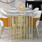 Luxury Sintered Stone Dining Table Rectangle Table with Double Pedestal Clearhalo 'Dining Tables & Seating' 'Dining Tables' 'dining_table' 'furn' 'furn_dining_table' 'Furniture' 'furniture_dining_table' 'Kitchen & Dining Furniture' 'kitchen' 'kitchen_dining_table' 1200x1200_f7b3a034-0d5a-4226-9ce2-e5ecb8f9164b