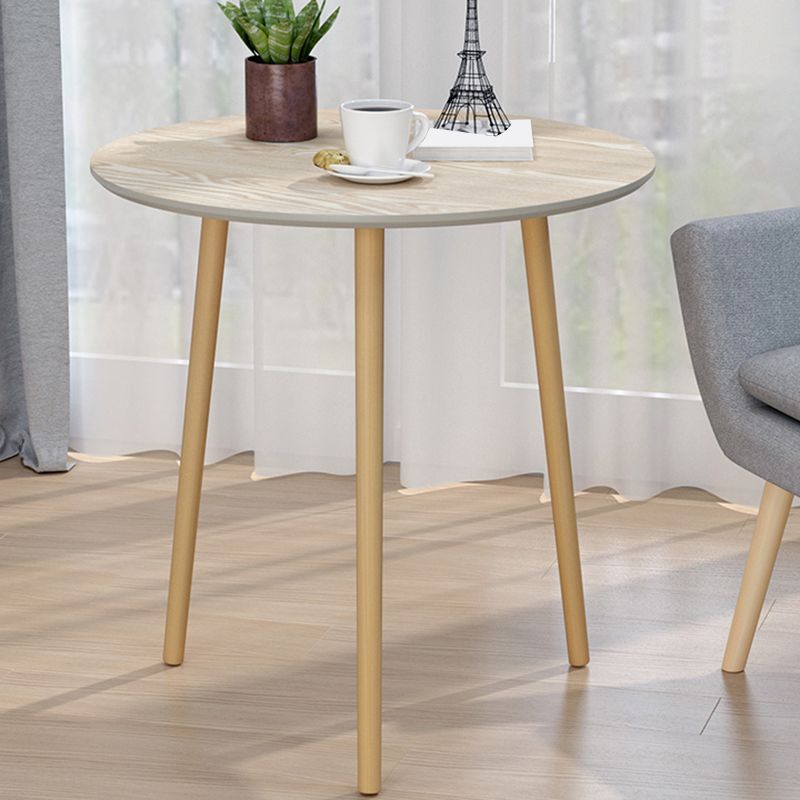Table basse ronde contemporaine en bois, table de cocktail à 3 pieds