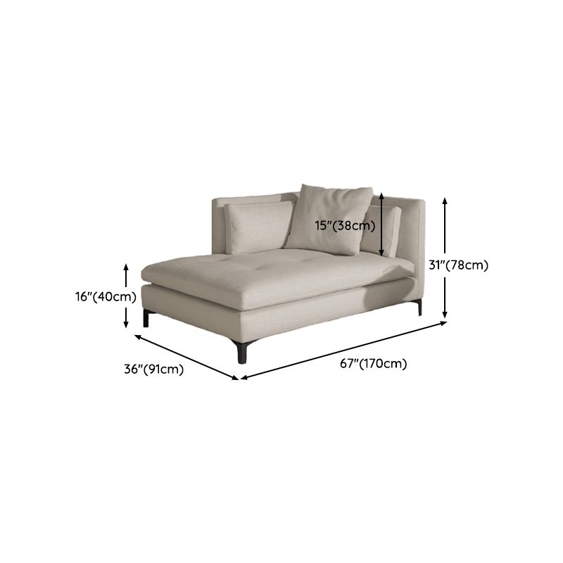 Living Room Chaise Square Arms Modern Chaise Lounge with Cotton Upholster Clearhalo 'Chairs & Seating' 'Chaise Lounge' 'chaise_lounge' 'furn' 'furn_chaise_lounge' 'Furniture' 'Living Room Furniture' 1200x1200_f7b492f7-3b33-4725-b9cf-8518d1365de0