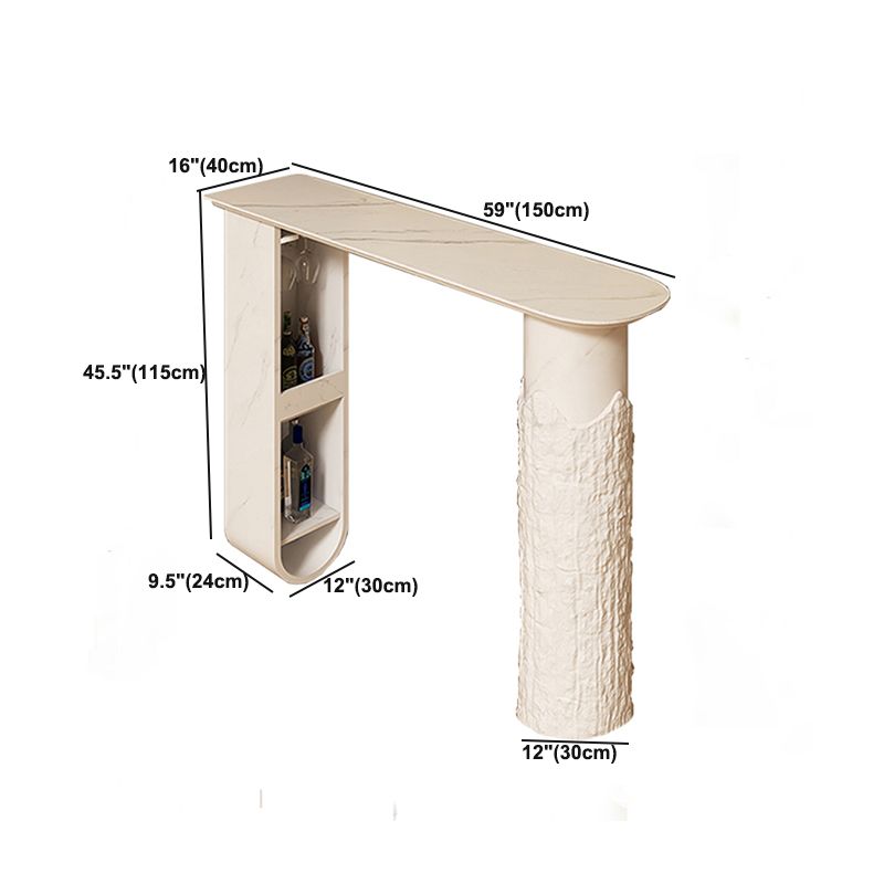 Tavolo da bar in pietra sinterizzato moderno bianco tavolo da bistrot specialistica con scaffali
