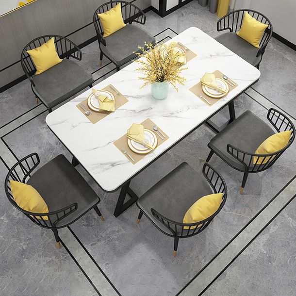 Modern 1/2/5/7 Pieces Dining Set White Stone Top Dining Furniture Clearhalo 'Dining Room Sets' 'Dining Tables & Seating' 'dining_room_set' 'furn' 'furn_dining_room_set' 'Furniture' 'Kitchen & Dining Furniture' 1200x1200_f7b5d92f-fd63-4bbc-b26f-8d06e65eed42