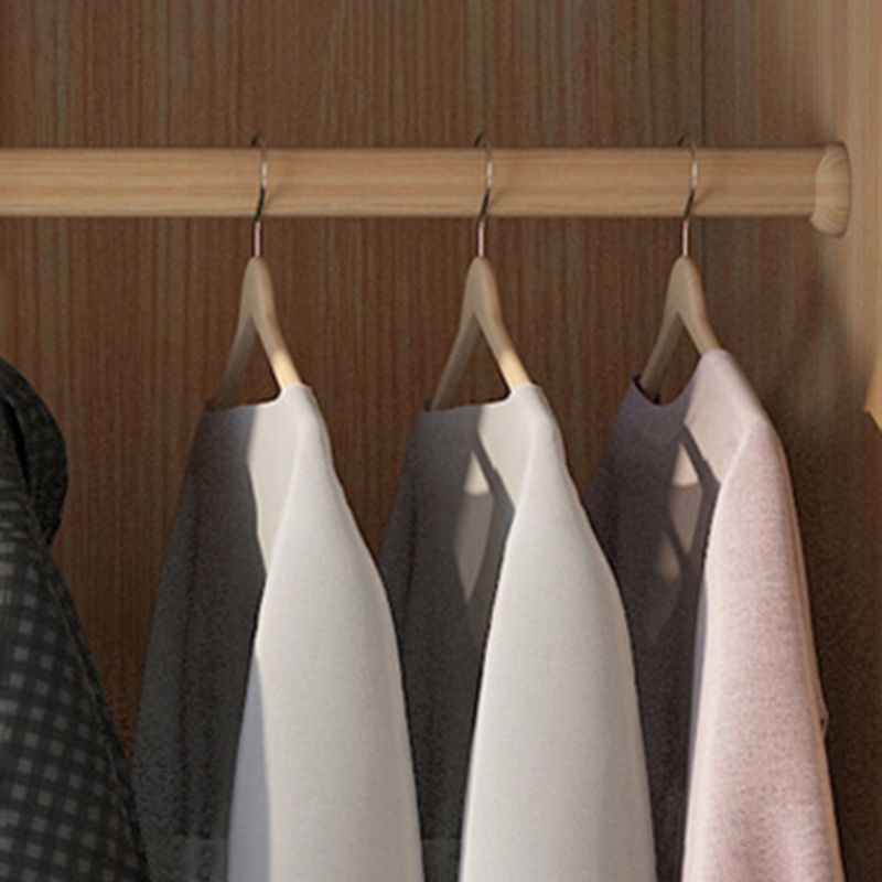 Wooden Wardrobe Armoire with Drawer Modern Wardrobe Closet - 63"L x 23.6"W x 82.9"H Clearhalo 'Armoires & Wardrobes' 'armoires_wardrobes' 'Bedroom Furniture' 'furn' 'furn_armoires_wardrobes' 'Furniture' 1200x1200_f7b9c2bd-2013-4cb1-9b1f-37a154621b50