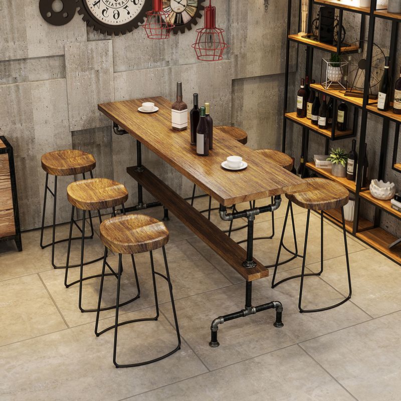 Wood Rectangle Top Counter Table 42-inch Height Industrial Bar Table Clearhalo 'Bar Furniture' 'Bar Tables' 'bar_tables' 'furn' 'furn_bar_tables' 'Furniture' 'furniture_bar_tables' 'Kitchen & Dining Furniture' 1200x1200_f7ba3a1e-0e5d-40d4-ae77-a0c3a3a3ce8e