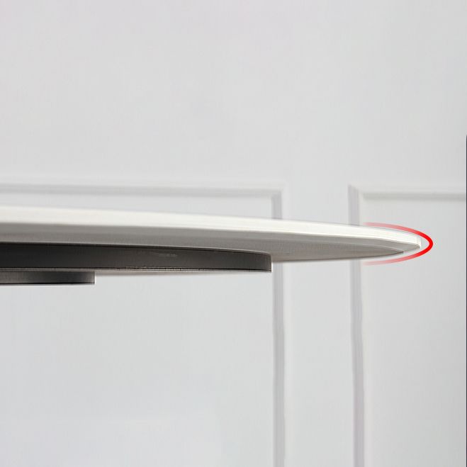 Round Sintered Stone Dining Table Modern Turntable Furniture with Steel Pedestal Base Clearhalo 'Dining Tables & Seating' 'Dining Tables' 'dining_table' 'furn' 'furn_dining_table' 'Furniture' 'Kitchen & Dining Furniture' 1200x1200_f7bac6e6-69a2-4dd1-9b07-6a0a82bda9da