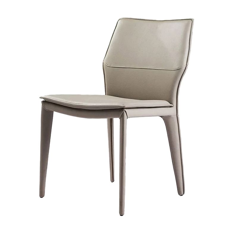 Modern Armless Chair Metal Frame Guest Chair for Dining Room
