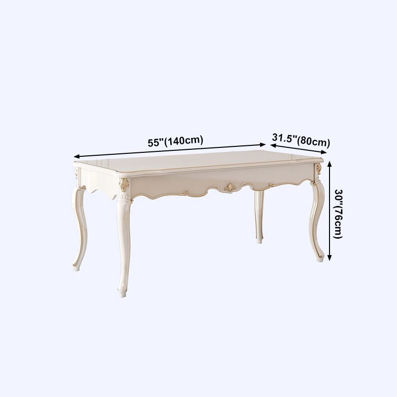 Rectangle Shape White Tone Dining Table Victoria 4 Legs Table for Dining Room Clearhalo ' dining_table' 'Dining Tables & Seating' 'Dining Tables' 'furn' 'furn_dining_table' 'Furniture' 'furniture_dining_table' 'Kitchen & Dining Furniture' 'kitchen&dining_furn' 'kitchen' 'kitchen_dining_table' 1200x1200_f7bbda26-b998-40c0-b850-54424a76b302