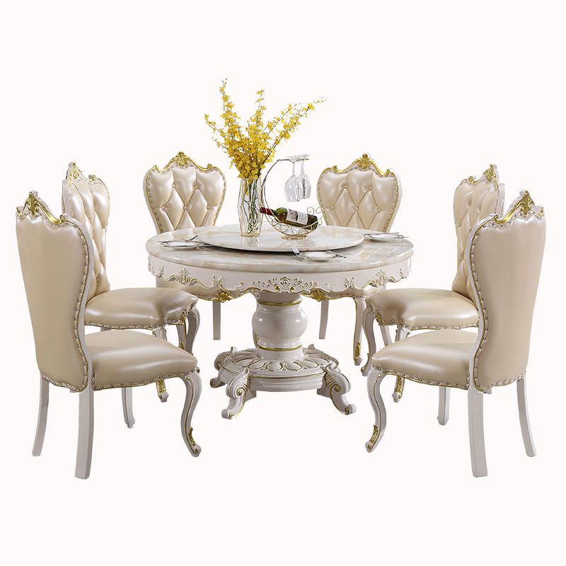 Solid Wood Victorian Round Table Marble Dining Table with Pedestal Base Clearhalo ' dining_table' 'Dining Tables & Seating' 'Dining Tables' 'furn' 'furn_dining_table' 'Furniture' 'furniture_dining_table' 'Kitchen & Dining Furniture' 'kitchen&dining_furn' 'kitchen' 'kitchen_dining_table' 1200x1200_f7bca1eb-45bf-4f23-856d-0e11c5839c0a