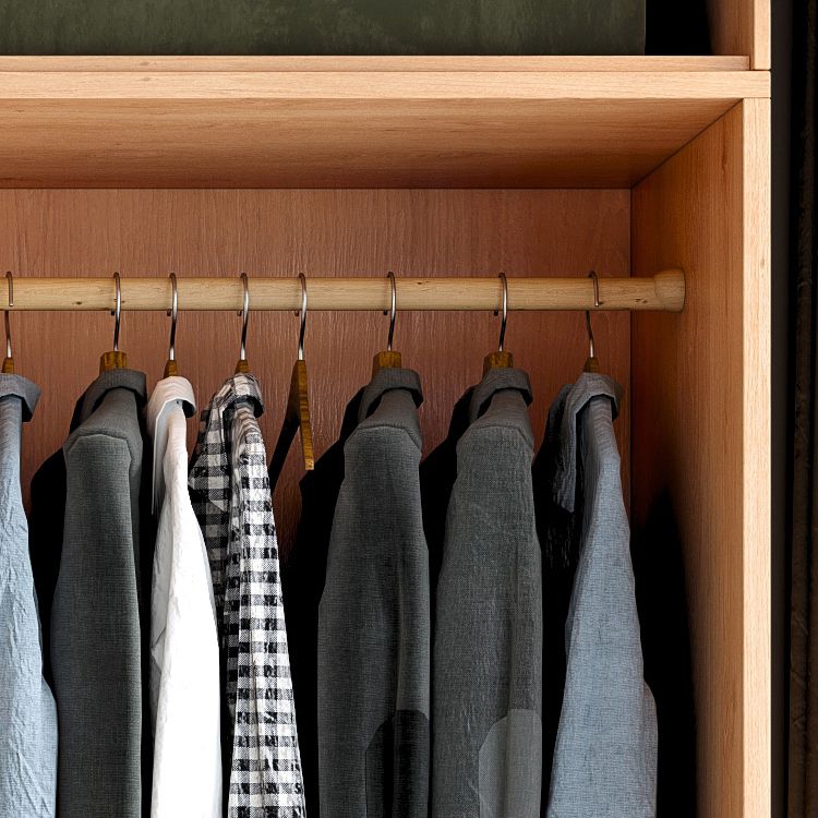 Engineered Wood Wardrobe Cabinet With Drawer Modern Wardrobe Armoire Clearhalo 'Armoires & Wardrobes' 'armoires_wardrobes' 'Bedroom Furniture' 'furn' 'furn_armoires_wardrobes' 'Furniture' 1200x1200_f7be562d-9664-4744-902e-cad7e3bfe5b4