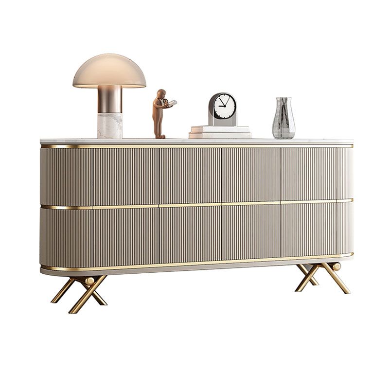 Moderno mobile sideboard in legno ingegnerizzato in stile, alto 33,5 pollici di altezza