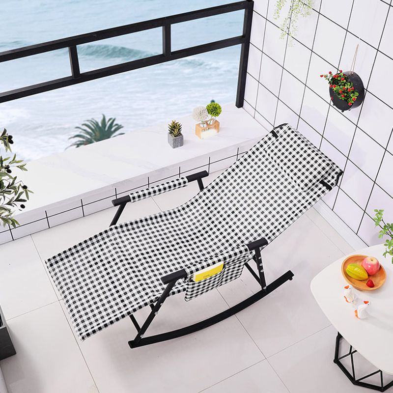 Chaise à bascule en coton moderne allongé avec oreiller pour le salon