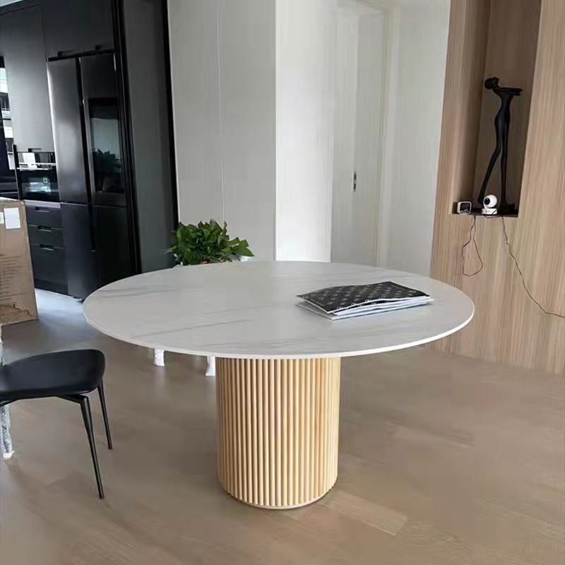 Table à manger ronde en bois massif de Style moderne, pour la cuisine, meubles de maison