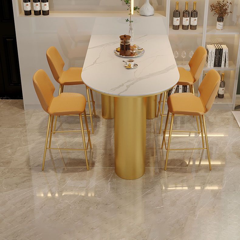 White Stone Top Counter Set Modern 1/2/5 Pieces Indoor Bar Stool and Table Set Clearhalo 'Bar Furniture' 'furn' 'furn_home_bar_bar_sets' 'Furniture' 'Home Bars & Bar Sets' 'home_bar_bar_sets' 'Kitchen & Dining Furniture' 1200x1200_f7c2e46c-0740-4327-8c7d-50c671eb7f0c