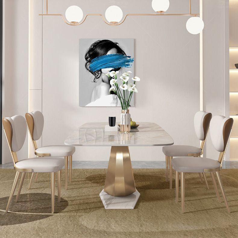 Luxury Sintered Stone Top Dining Set Rectangle 1/2/5/7 Pieces Dining Room Table Set