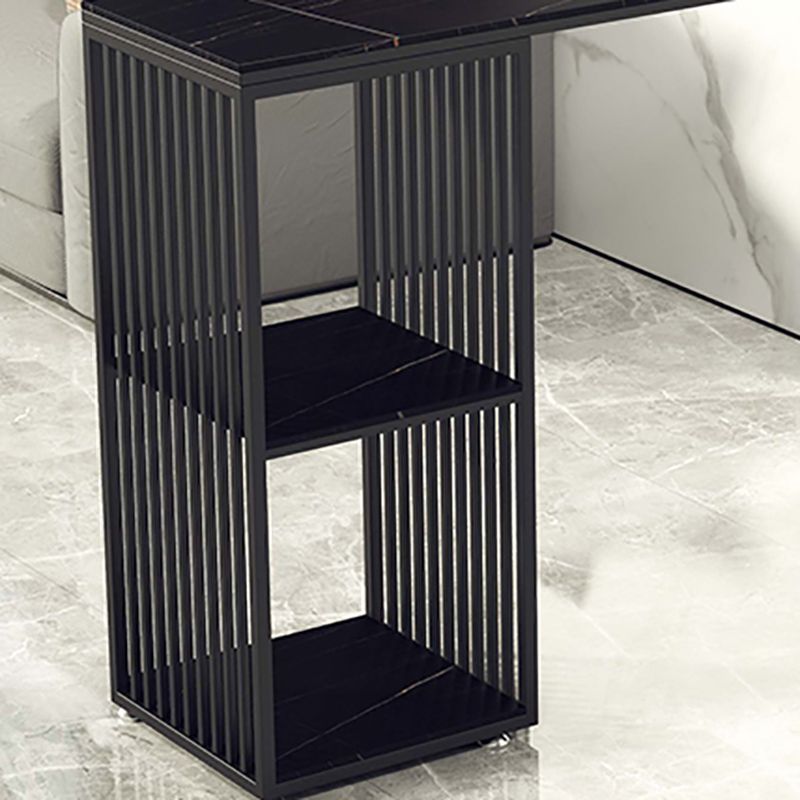 Glam Style Black Bar Table Faux Marble Top Rectangle Indoor Bistro Table Clearhalo 'Bar Furniture' 'Bar Tables' 'bar_tables' 'furn' 'furn_bar_tables' 'Furniture' 'furniture_bar_tables' 'Kitchen & Dining Furniture' 'kitchen&dining_furn' 'kitchen' 1200x1200_f7c3359e-8b5c-4e66-90c1-fa622303746b