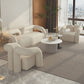 27.56" High Wool Sofa Modern Simple Tuxedo Arm Sofa in White