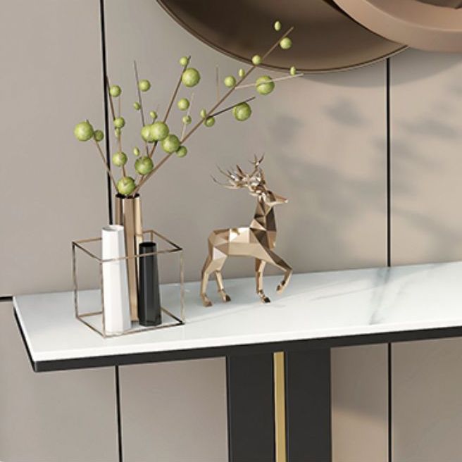 Tavolo da divano di divano console in marmo moderno tavolo da parte di rettangolo resistente alla sala per Hall