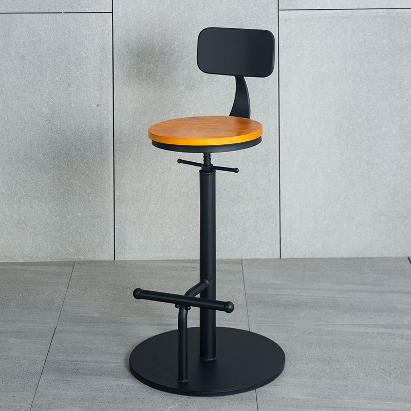 金属製の高さ調節可能なバースツール工業用アームレスバースツール、フットレスト付き