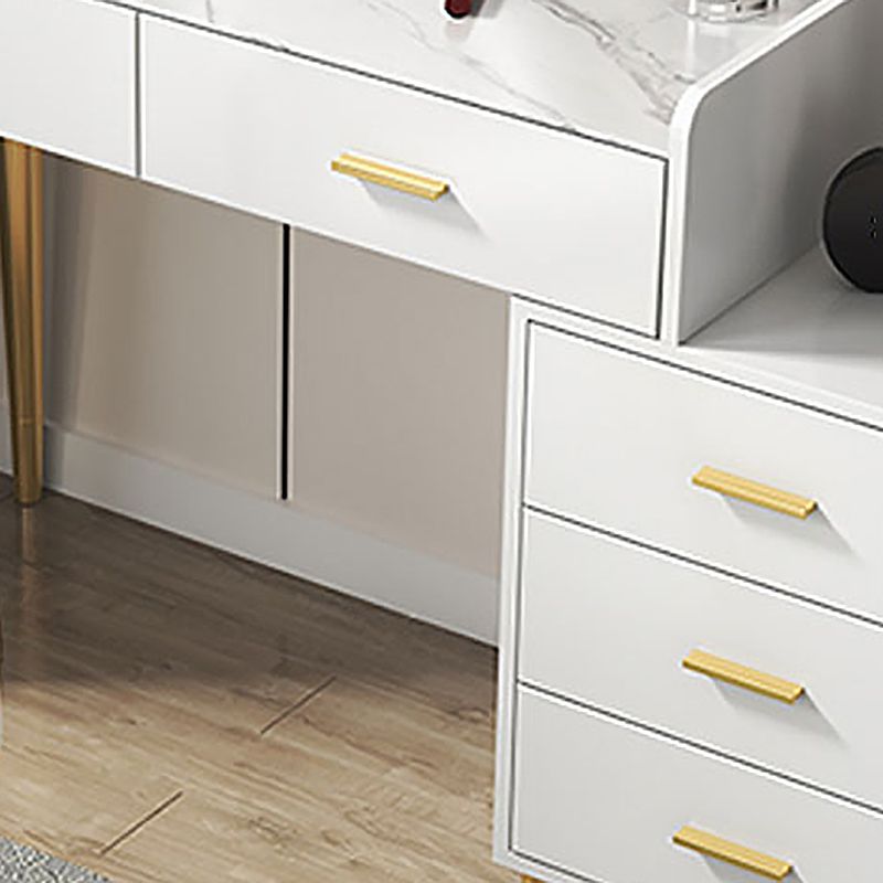 Tavolo da toeletta da toeletta per vanità in bianco/nero con 5 cassetti