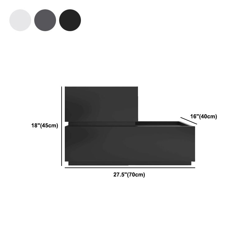 グレー/ブラック/ホワイトのモダンな2ドローナイトスタンド18インチの高さのナイトテーブル