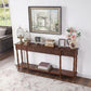 Mid Century Modern Wood Console Table Drawers Included Console Sofa Table for Hall