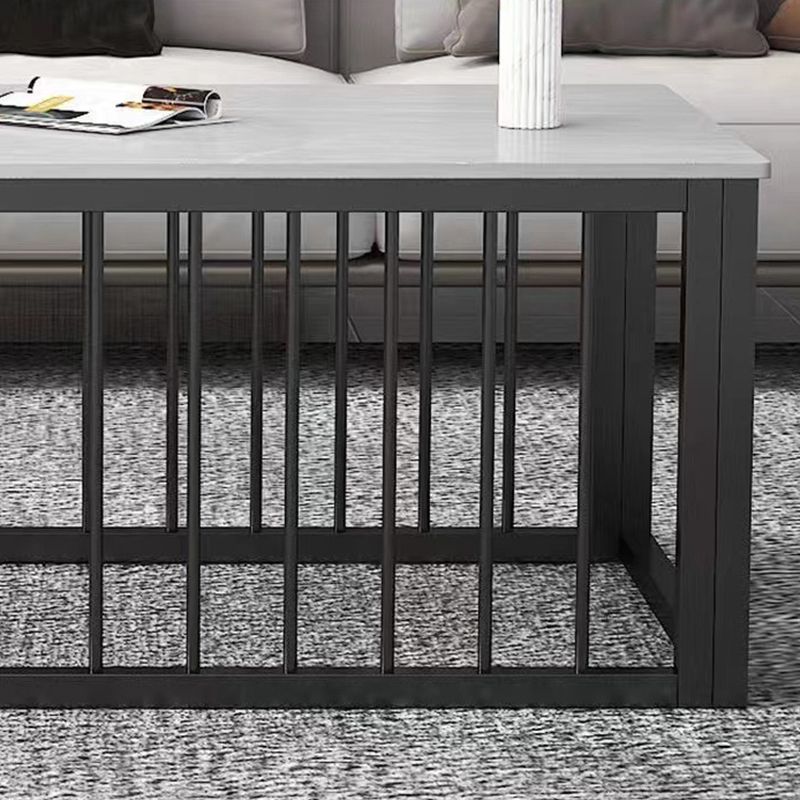 Contemporary Stone Coffee Table Rectangle Frame Coffee Cocktail Table Clearhalo 'Coffee & Accent Tables' 'Coffee Tables' 'coffee_tables' 'furn' 'furn_coffee_tables' 'Furniture' 'Living Room Furniture' 1200x1200_f7cc3d19-da18-4986-b48a-31c92a8f82b4