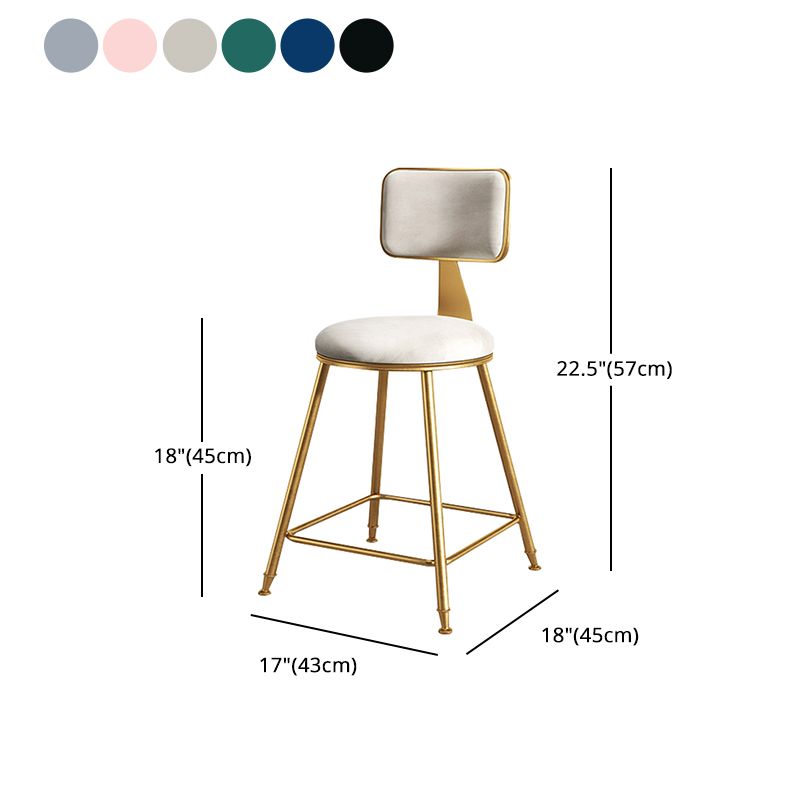 Glam Metal Upholstered Barstool Bristol Bar Stool with Iron Legs and Cushion Low Back Clearhalo 'Bar Furniture' 'Bar Stools' 'bar_stools' 'furn' 'furn_bar_stools' 'furniture_bar_stools' 'Kitchen & Dining Furniture' 'kitchen&dining_furn' 'kitchen' 'kitchen_furn' Furniture' 1200x1200_f7cd7032-9c56-49a2-9405-6081651453a7