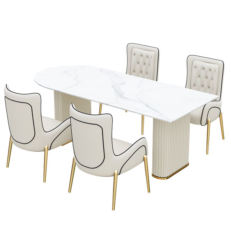 Free Form White Dining Table Sintered Stone Table Modern with Double Pedestal Clearhalo ' dining_table' 'Dining Tables & Seating' 'Dining Tables' 'furn' 'furn_dining_table' 'Furniture' 'furniture_dining_table' 'Kitchen & Dining Furniture' 'kitchen&dining_furn' 'kitchen' 'kitchen_dining_table' 1200x1200_f7cd9d42-25c2-4e87-aedf-a0a8dd66a804