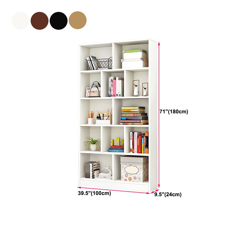 Closed Back Modern Style Bookcase Wood Bookshelf for Home Office