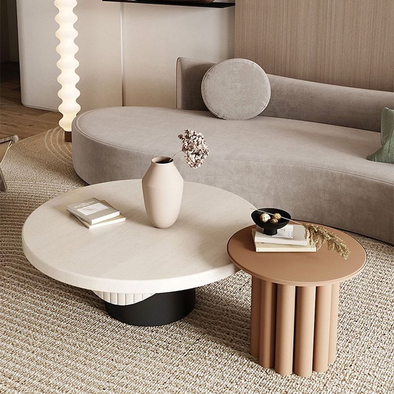 Contemporary Cocktail Table Pedestal Solid Wood Round Coffee Table Clearhalo 'Coffee & Accent Tables' 'Coffee Tables' 'coffee_tables' 'furn' 'furn_coffee_tables' 'Furniture' 'Living Room Furniture' 1200x1200_f7d010ac-1b12-4dda-a11b-0049d4e17e76