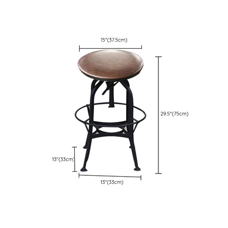 Industrial Metal Legs Bar Stools Indoor Faux Leather Counter Chair Clearhalo 'Bar Furniture' 'Bar Stools' 'bar_stools' 'furn' 'furn_bar_stools' 'Furniture' 'Kitchen & Dining Furniture' 1200x1200_f7d042b3-2654-4c16-b0fc-3594d7c33368