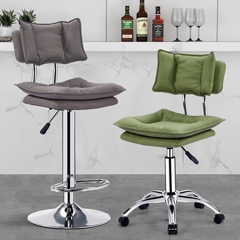 Lift and Rotate Height Stool Nordic Indoor Leather Armless Single Bar Stool Clearhalo 'Bar Furniture' 'Bar Stools' 'bar_stools' 'furn' 'furn_bar_stools' 'Furniture' 'furniture_bar_stools' 'Kitchen & Dining Furniture' 1200x1200_f7d081df-fbdc-43d9-9211-05a4f7b750ef