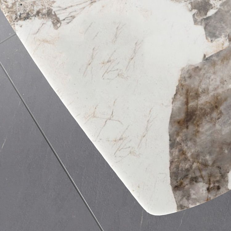 Glamourösster Set mit Lederstühlen 1/2/3 Stücke glänzender weißer Esstisch Set