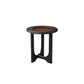 Table basse ou table d'appoint avec plateau en verre, pieds croisés noirs, table de cocktail